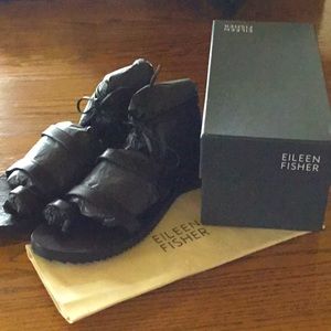 Eileen Fisher Black Leather Sandals